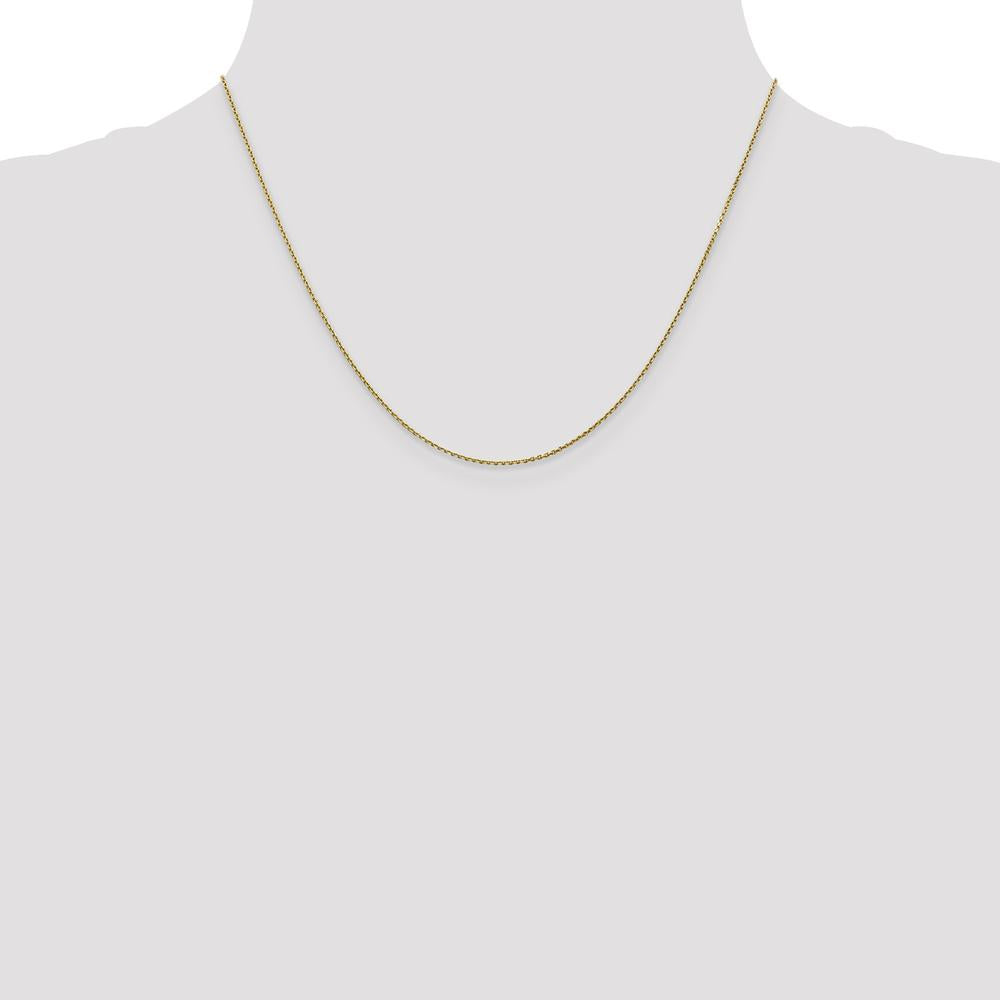 14K Yellow Gold 18" Diamond-Cut Round Open Link Cable Chain Necklace by Monteluci Fine Jewelry