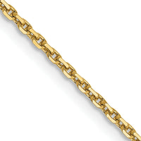 14K Yellow Gold 18" Diamond-Cut Round Open Link Cable Chain with Lobster Clasp by Oro Pregiato