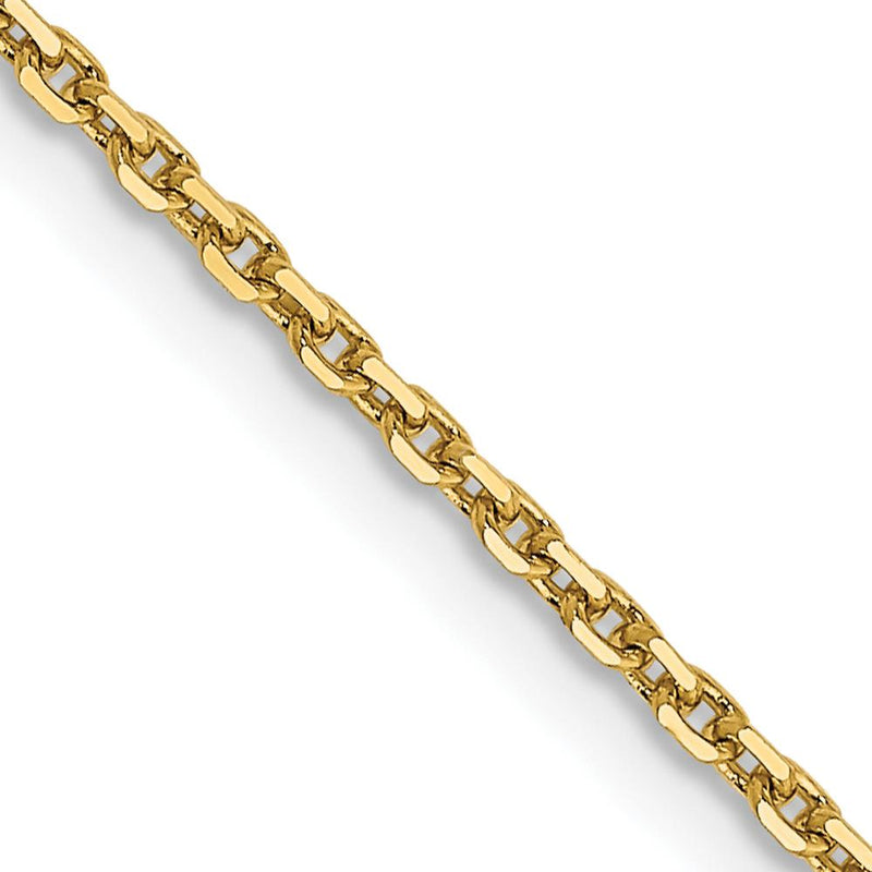 14K Yellow Gold 18" Diamond-Cut Round Open Link Cable Chain with Lobster Clasp by Oro Pregiato
