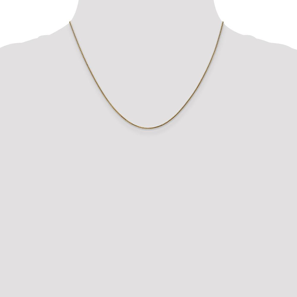 14K Yellow Gold 18" Diamond-Cut Spiga Chain Necklace - 1.05mm Width by Oro Pregiato