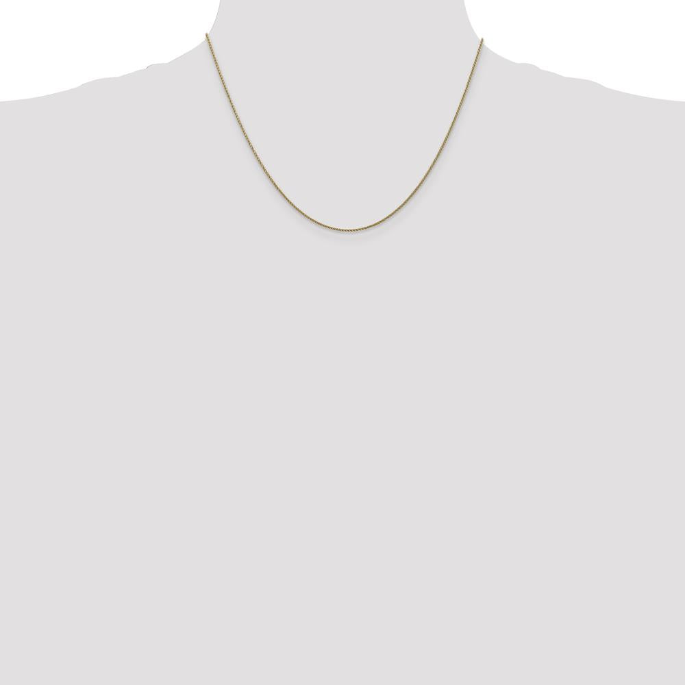 14K Yellow Gold 18" Diamond-Cut Spiga Chain Necklace - 1.05mm Width by Oro Pregiato