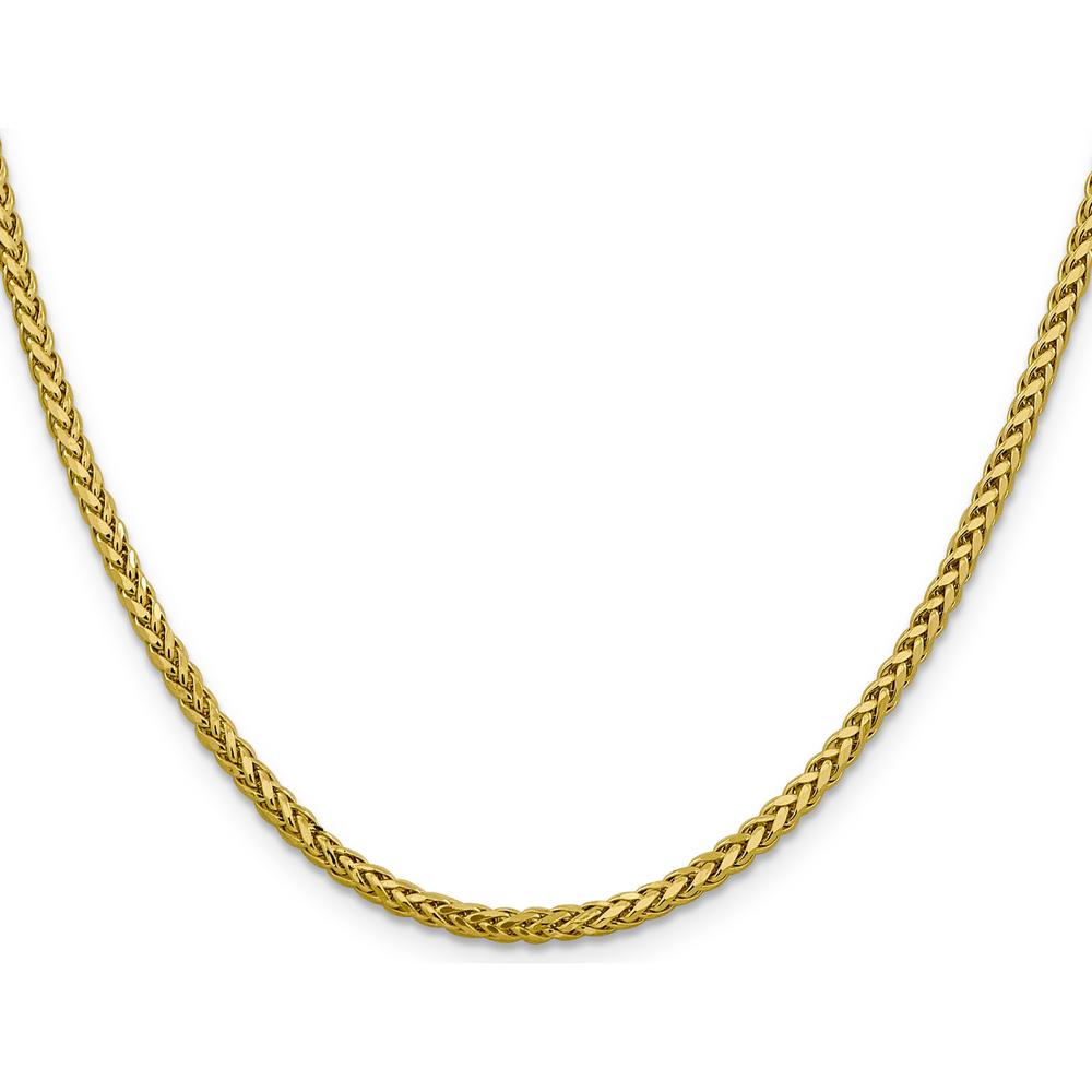14K Yellow Gold 18" Diamond-Cut Wheat Chain - 2.5mm Width by Oro Pregiato