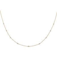 14K Yellow Gold 18" Diamond Station Necklace - 1/2 Carat Total Diamond Weight by Monteluci Fine Jewelry