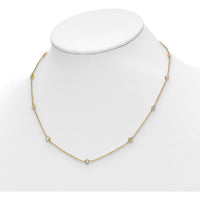 14K Yellow Gold 18" Diamond Station Necklace - 1/2 Carat Total Diamond Weight by Monteluci Fine Jewelry