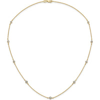 14K Yellow Gold 18" Diamond Station Necklace - 1/2 Carat Total Diamond Weight by Monteluci Fine Jewelry