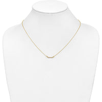 14K Yellow Gold 18" Diamond Tiny Bar Necklace with Round Diamonds - 0.004 Carat Total Diamond Weight by Oro Pregiato