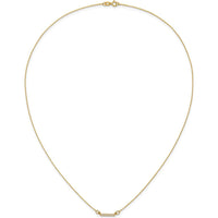 14K Yellow Gold 18" Diamond Tiny Bar Necklace with Round Diamonds - 0.004 Carat Total Diamond Weight by Oro Pregiato