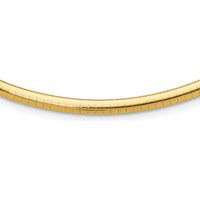 14K Yellow Gold 18" Domed Omega Necklace with Polished Finish - 4mm Width by Oro Pregiato