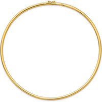 14K Yellow Gold 18" Domed Omega Necklace with Polished Finish - 4mm Width by Oro Pregiato