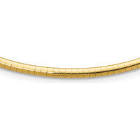 14K Yellow Gold 18" Domed Omega Necklace with Polished Finish - Lightweight Design by Oro Pregiato