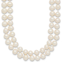 14K Yellow Gold 18" Double Strand Freshwater Cultured Pearl Necklace with Polished Finish by Monteluci Fine Jewelry