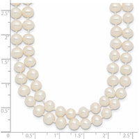 14K Yellow Gold 18" Double Strand Freshwater Cultured Pearl Necklace with Polished Finish by Monteluci Fine Jewelry