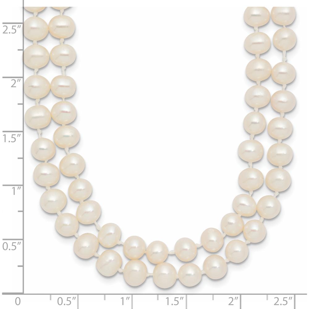 14K Yellow Gold 18" Double Strand Freshwater Cultured Pearl Necklace with Polished Finish by Monteluci Fine Jewelry