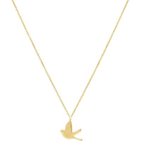 14K Yellow Gold 18" Dove Necklace with Spring Ring Clasp - 1.46 Gram Polished Finish by Orozza Fine Jewelry