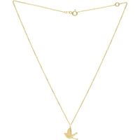 14K Yellow Gold 18" Dove Necklace with Spring Ring Clasp - 1.46 Gram Polished Finish by Orozza Fine Jewelry