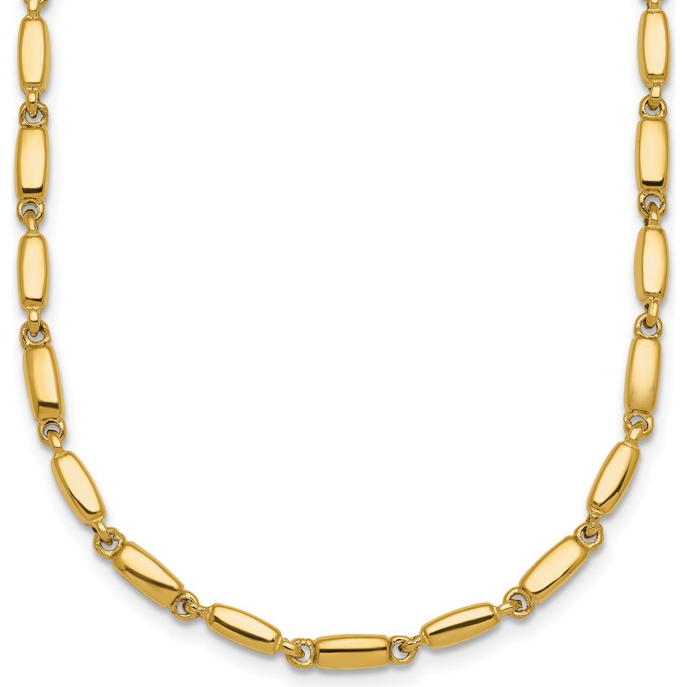 14K Yellow Gold 18" Fancy Bar Link Polished Necklace by 0