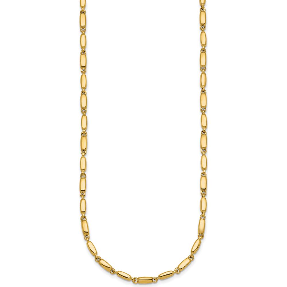 14K Yellow Gold 18" Fancy Bar Link Polished Necklace by 0