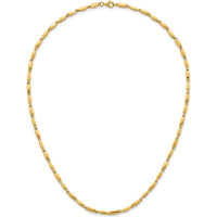 14K Yellow Gold 18" Fancy Bar Link Polished Necklace by 0
