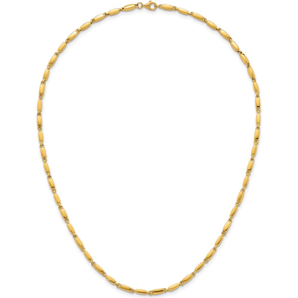 14K Yellow Gold 18" Fancy Bar Link Polished Necklace by 0