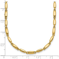 14K Yellow Gold 18" Fancy Bar Link Polished Necklace by 0
