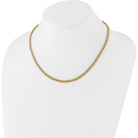 14K Yellow Gold 18" Fancy Byzantine Link Necklace - 4.25mm by 0