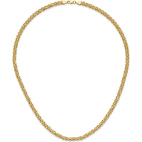 14K Yellow Gold 18" Fancy Byzantine Link Necklace - 4.25mm by 0