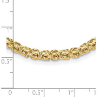 14K Yellow Gold 18" Fancy Byzantine Link Necklace - 4.25mm by 0