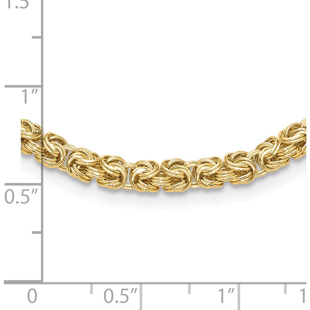 14K Yellow Gold 18" Fancy Byzantine Link Necklace - 4.25mm by 0