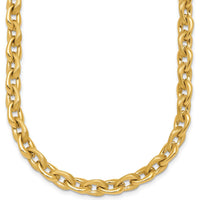 14K Yellow Gold 18" Fancy Cable Chain Necklace with Polished and Brushed 6.5mm Links by 0
