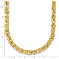 14K Yellow Gold 18" Fancy Cable Chain Necklace with Polished and Brushed 6.5mm Links by 0
