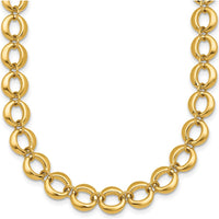 14K Yellow Gold 18" Fancy Circle Link Necklace with Polished 8mm Links by 0