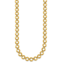 14K Yellow Gold 18" Fancy Circle Link Necklace with Polished 8mm Links by 0