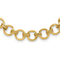 14K Yellow Gold 18" Fancy Circle Link Necklace with Polished Finish by 0