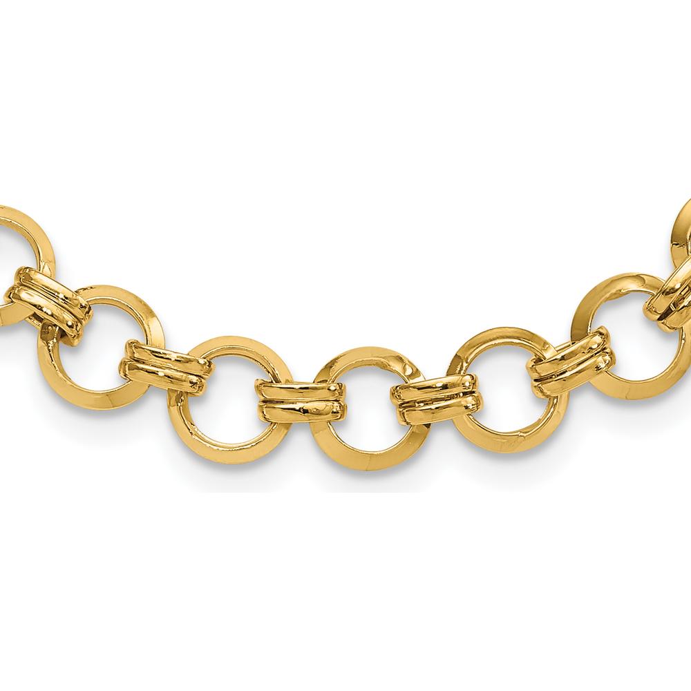 14K Yellow Gold 18" Fancy Circle Link Necklace with Polished Finish by 0