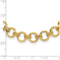 14K Yellow Gold 18" Fancy Circle Link Necklace with Polished Finish by 0