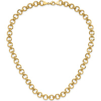 14K Yellow Gold 18" Fancy Circle Link Necklace with Polished Finish by 0