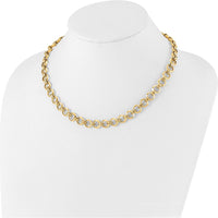 14K Yellow Gold 18" Fancy Circle Link Necklace with Polished Finish by 0