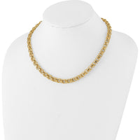 14K Yellow Gold 18" Fancy Double Link Necklace with Polished Finish - 7.6mm by 0