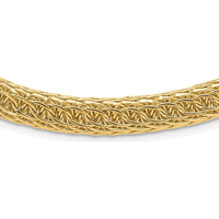 14K Yellow Gold 18" Fancy Multi-Link Mesh Necklace with Polished Finish - 8.00mm Width by 0