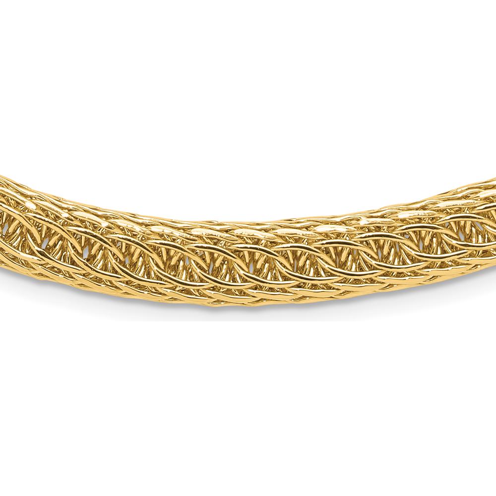 14K Yellow Gold 18" Fancy Multi-Link Mesh Necklace with Polished Finish - 8.00mm Width by 0