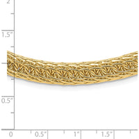 14K Yellow Gold 18" Fancy Multi-Link Mesh Necklace with Polished Finish - 8.00mm Width by 0
