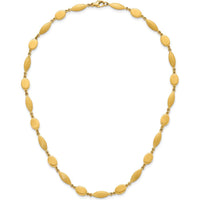 14K Yellow Gold 18" Fancy Oval and Round Link Necklace with Polished and Brushed 7.5mm Links by 0
