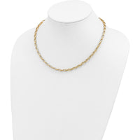 14K Yellow Gold 18" Fancy Oval Link Necklace with Polished 4.5mm Chain by 0