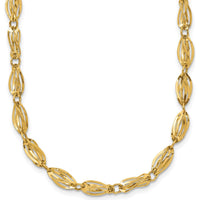 14K Yellow Gold 18" Fancy Twisted Oval Link Necklace by 0
