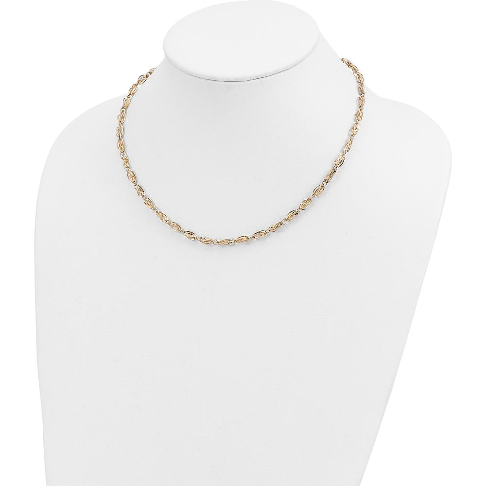 14K Yellow Gold 18" Fancy Twisted Oval Link Necklace by 0