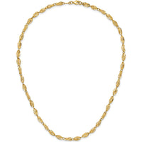 14K Yellow Gold 18" Fancy Twisted Oval Link Necklace by 0
