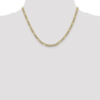 14K Yellow Gold 18" Figaro Chain Necklace with Rhodium Accents - 3.9mm Width by IBGoodman