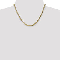 14K Yellow Gold 18" Flat Beveled Curb Chain Necklace - 3.9mm Width by Oro Pregiato