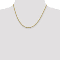14K Yellow Gold 18" Flat Beveled Curb Chain with Lobster Clasp - 2.3mm Width by Oro Pregiato