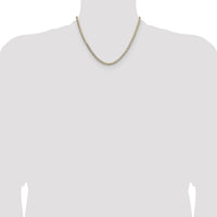 14K Yellow Gold 18" Flat Cuban Chain with Pavé Detail - Lightweight Design by Oro Pregiato